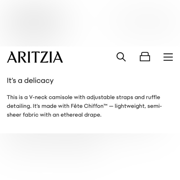 NWT Aritzia Wilfred Eminence Top in Black Size Small Ruffled chiffon camisole - Picture 9 of 13